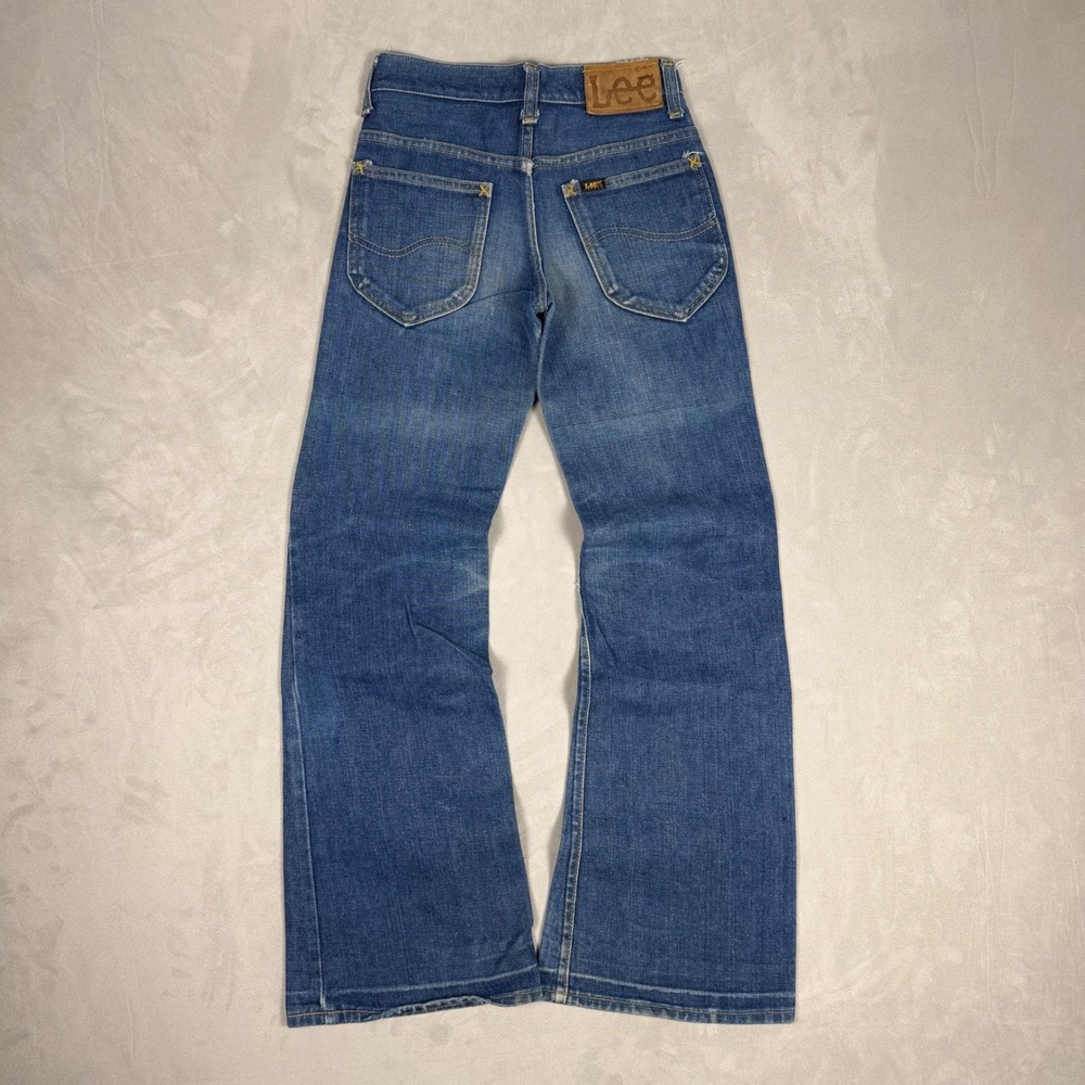70s Womens Lee Vintage Flare Leg High Waist Denim Jeans 24